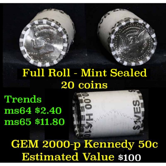 Mint Sealed 2000-p roll Kennedy half dollars