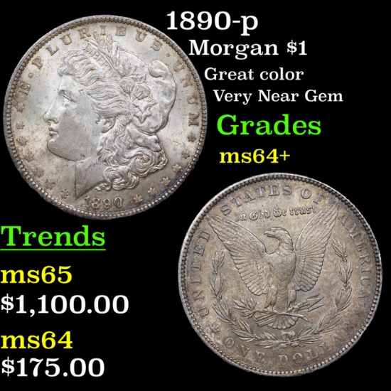 1890-p Morgan Dollar $1 Grades Choice+ Unc