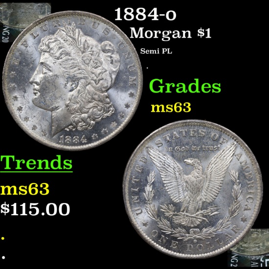 1884-o Morgan Dollar $1 Grades Select Unc
