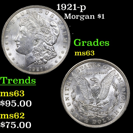 1921-p Morgan Dollar $1 Grades Select Unc