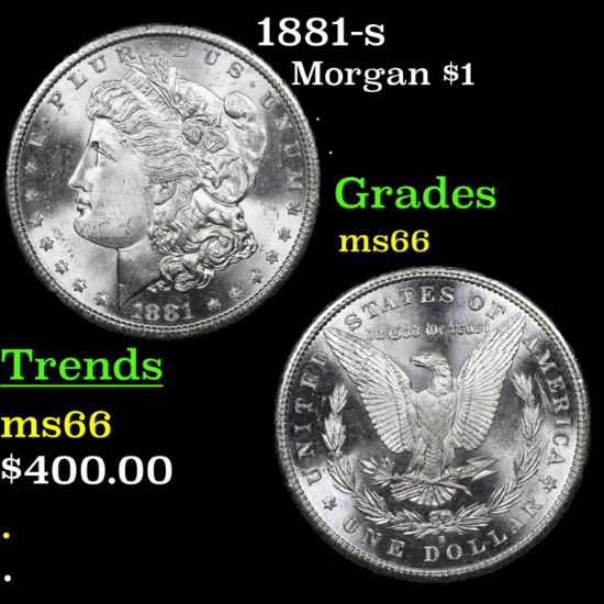 1881-s Morgan Dollar $1 Grades GEM+ Unc