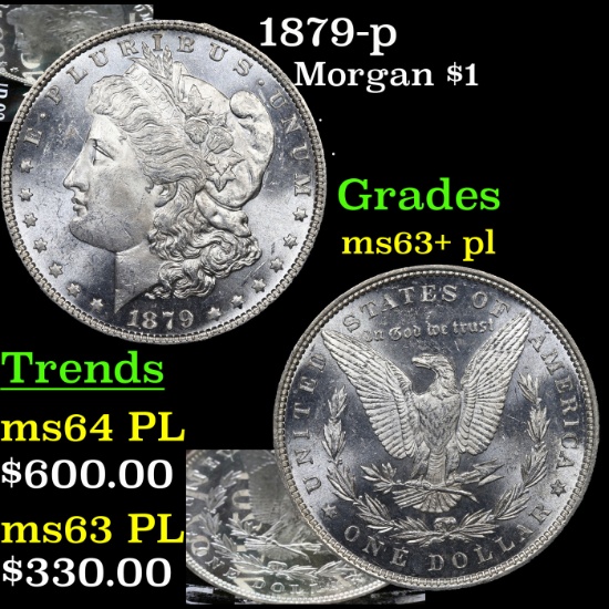 1879-p Morgan Dollar $1 Grades Select Unc+ PL