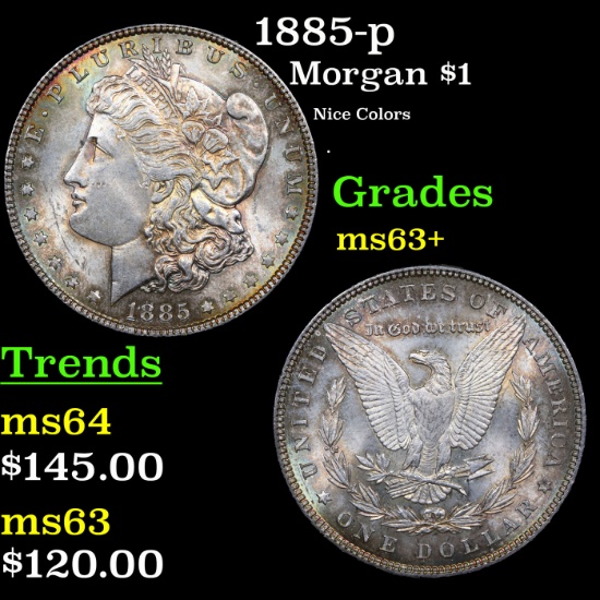 1885-p Morgan Dollar $1 Grades Select+ Unc
