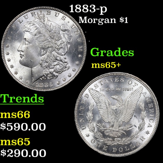 1883-p Morgan Dollar $1 Grades GEM+ Unc