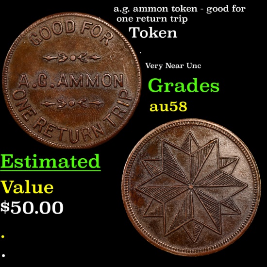 a.g. ammon token - good for one return trip Grades Choice AU/BU Slider