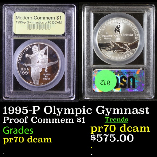 Proof 1995-P Olympic Gymnast Modern Commem Dollar $1 Graded GEM++ Proof Deep Cameo By USCG