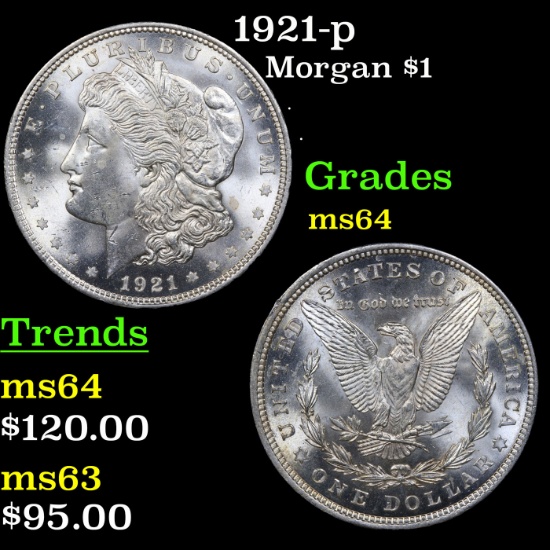 1921-p Morgan Dollar $1 Grades Choice Unc