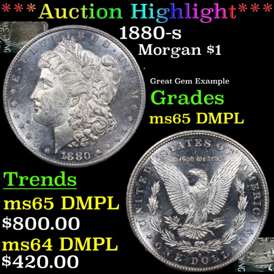 ***Auction Highlight*** 1880-s Morgan Dollar $1 Graded ms65 DMPL.