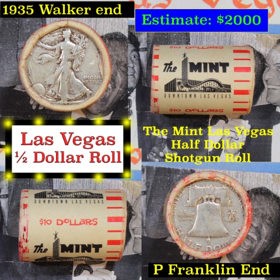 ***Auction Highlight*** Old Casino 50c Roll $10 Halves Las Vegas Casino The Mint 1935 Walker & 'P' F