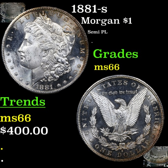 1881-s Morgan Dollar $1 Grades GEM+ Unc