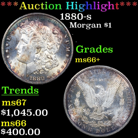 ***Auction Highlight*** 1880-s Morgan Dollar $1 Graded ms66+.