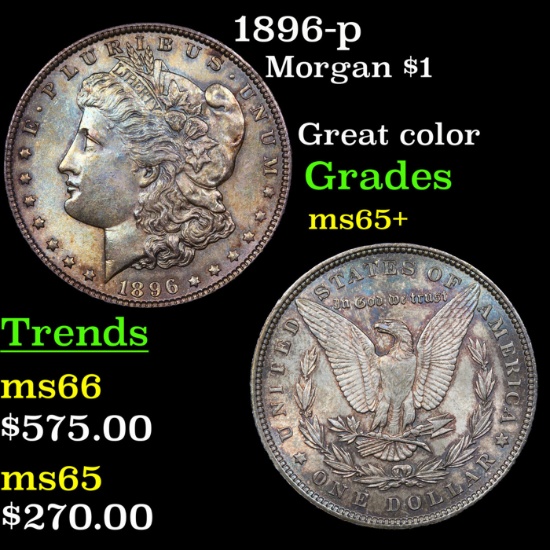 1896-p Morgan Dollar $1 Grades GEM+ Unc