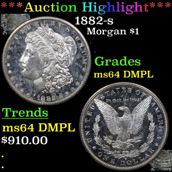 ***Auction Highlight*** 1882-s Morgan Dollar $1 Graded ms64 DMPL
