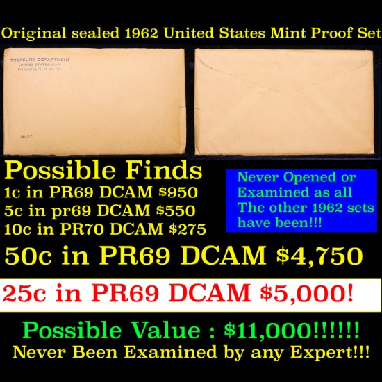 Original sealed 1962 United States Mint Proof Set