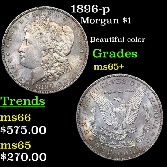 1896-p Morgan Dollar $1 Grades GEM+ Unc