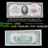 1929 $20 National Currency Type 1 'The National Bank OF Olney In Philadelphia,PA' Grades vf++