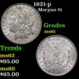 1921-p Morgan Dollar $1 Grades BU+