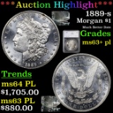 ***Auction Highlight*** 1889-s Morgan Dollar $1 Graded ms63+ pl By SEGS (fc)