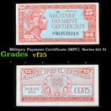 Military Payment Certificate (MPC)  Series 611 $1 Grades vf+