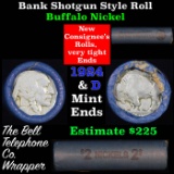 Buffalo Nickel Shotgun Roll in Old Bell Telephone Bank Wrapper 1924 & d Mint Ends