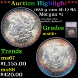 ***Auction Highlight*** 1886-p Morgan Dollar vam 6b I2 R5 $1 Graded ms66+ By SEGS (fc)