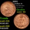 1882 Indian Cent 1c grades choice+ Unc RB