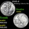 1945-d Walking Liberty Half Dollar 50c Grades Select+ Unc