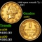 1849 open wreath Gold Dollar Ty 1 $1 Grades Select AU