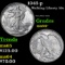 1943-p Walking Liberty Half Dollar 50c Grades Choice+ Unc