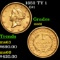 1852 Gold Dollar TY 1 $1 Graded BU+