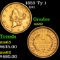 1853 Ty 1 Gold Dollar $1 grades Choice Unc