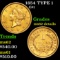 1854 TYPE 1 Gold Dollar $1 grades Unc Details