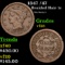 1847 Braided Hair Large Cent /47 1c Grades vf+