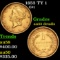 1853 TY 1 Gold Dollar $1 grades AU details