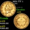 1851 Gold Dollar TY 1 $1 Grades Choice AU/BU Slider