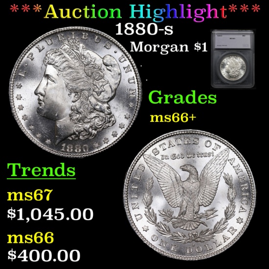 1880-s Morgan Dollar $1 Graded ms66+ by SEGS.