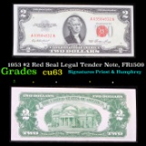 1953 $2 Red Seal Legal Tender Note, FR1509 Grades Select CU
