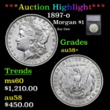 1897-o Morgan Dollar $1 Graded au58+ by SEGS.