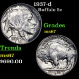 1937-d Buffalo Nickel 5c grades Gem++ UNC