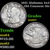 1921 Alabama 2x2 Old Commem Half Dollar 50c grades Select+ UNC