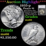 ***Auction Highlight*** 1935-p Peace Dollar $1 Graded ms66 by SEGS (fc)