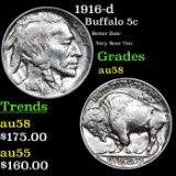 1916-d Buffalo Nickel 5c Grades Choice AU/BU Slider