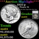 ***Auction Highlight*** 1921-p Peace Dollar $1 Graded ms64 by SEGS (fc)