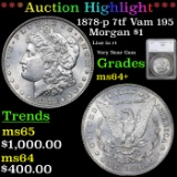 ***Auction Highlight*** 1878-p 7tf Morgan Dollar Vam 195 $1 Graded ms64+ by SEGS (fc)