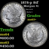 1878-p 8tf Morgan Dollar $1 Grades Select+ Unc