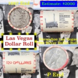 ***Auction Highlight*** Full Morgan/Peace Casino Las Vegas Horseshoe silver $1 roll $20, 1887 & P en