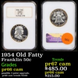 Proof NGC 1954 Franklin Half Dollar Old Fatty 50c Graded pr66 cam by NGC
