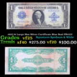 1923 $1 Large Size Silver Certificate Blue Seal FR#237 Grades vf+