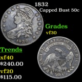 1832 Capped Bust Half Dollar 50c Grades vf++
