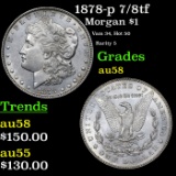 1878-p 7/8tf Morgan Dollar $1 Grades Choice AU/BU Slider